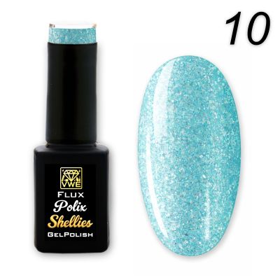 UV/LED Gel Polish Flux Polix Shellies -  10 pearly lagoon, 12ml