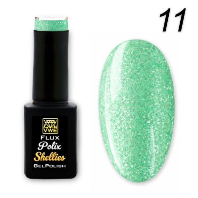 UV/LED Gel Polish Flux Polix Shellies -  11 pearly green, 12ml