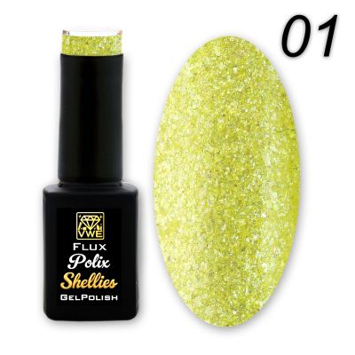 UV/LED Gel Polish Flux Polix Shellies -  01 pearly lemon, 12ml