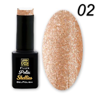 UV/LED Gel Polish Flux Polix Shellies -  02 pearly apricot, 12ml