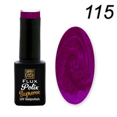 UV/LED Gel Polish Flux Polix Supreme - 115 pearl raspberry, 12ml