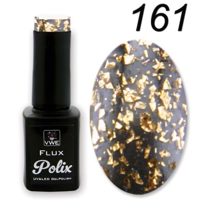 UV/LED Gel Polish Flux UV Polix - 161 copper chips (transparent mit Partikeln), 12ml