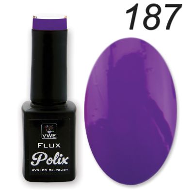 UV/LED Gel Polish Flux UV Polix - 187 bright purple, 12ml