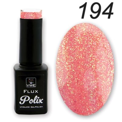 UV/LED Gel Polish Flux UV Polix, 12ml - 194 coral sparks