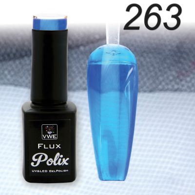 UV/LED Gel Polish Flux UV Polix - 263 glass blue, 12ml