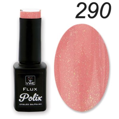 UV/LED Gel Polish Flux UV Polix - 290 glam pink peach, 12ml