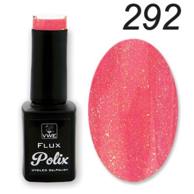 UV/LED Gel Polish Flux UV Polix - 292 pink grapefruit sparks, 12ml