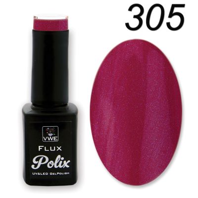 UV/LED Gel Polish Flux UV Polix - 305 red aurora blue, 12ml