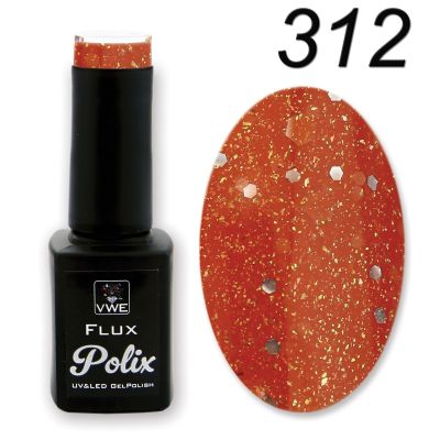 UV/LED Gel Polish Flux UV Polix - 312 pixie pumpkin, 12ml