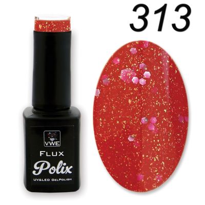 UV/LED Gel Polish Flux UV Polix - 313 pixie lipstick, 12ml