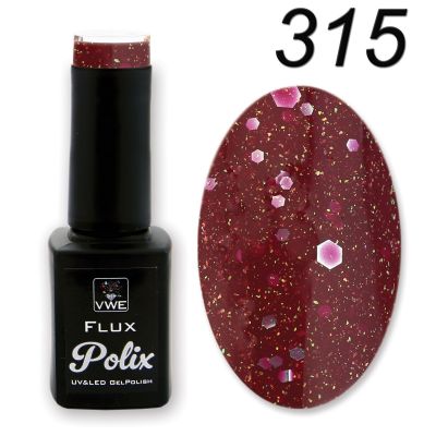 UV/LED Gel Polish Flux UV Polix - 315 pixie bordeaux, 12ml