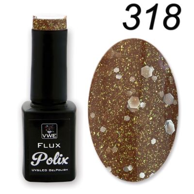 UV/LED Gel Polish Flux UV Polix - 318 pixie brown, 12ml