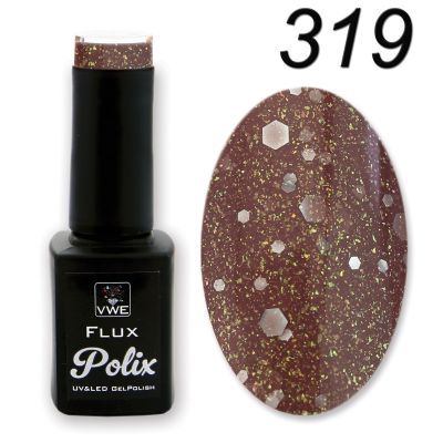 UV/LED Gel Polish Flux UV Polix - 319 pixie rosewood, 12ml