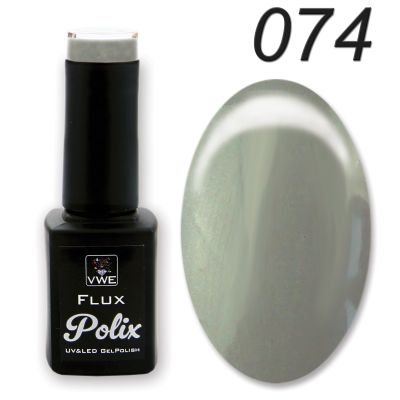 UV/LED Gel Polish Flux UV Polix - 074 silver gray, 12ml