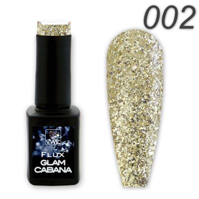 UV/LED Gel Polish Flux UV Polix Glam Cabana - 02 glam gold, 12ml