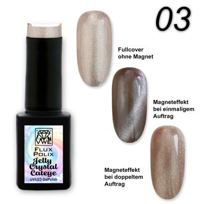 UV/LED Gel Polish Flux Polix Jelly Crystal Cateye -  03 crystal cold nude, 12ml