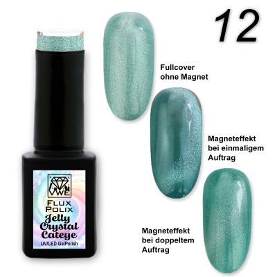 UV/LED Gel Polish Flux Polix Jelly Crystal Cateye -  12 crystal mint, 12ml