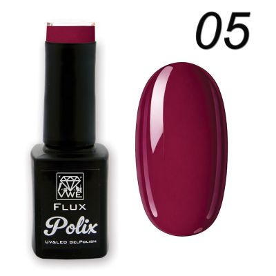 UV/LED Gel Polish Flux UV Polix - 05 bordeaux, 12ml