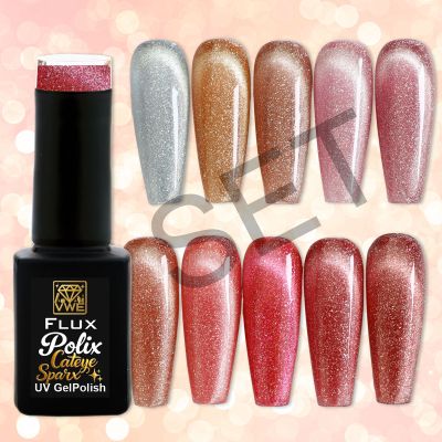 UV/LED Gel Polish Flux Polix Cateye Sparx Set