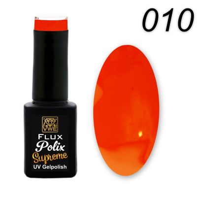 UV/LED Gel Polish Flux Polix Supreme - 010 orange, 12ml