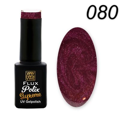 UV/LED Gel Polish Flux Polix Supreme - 080 bordeaux glam, 12ml