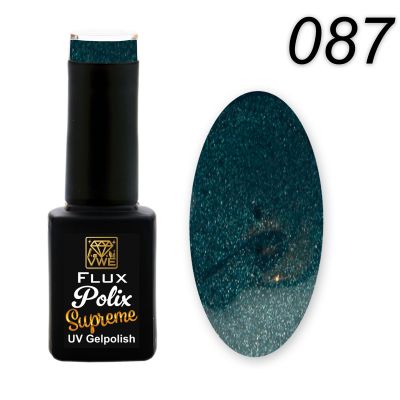 UV/LED Gel Polish Flux Polix Supreme - 087 petrol glam, 12ml
