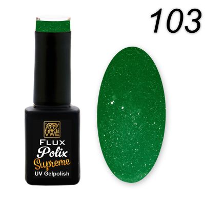 UV/LED Gel Polish Flux Polix Supreme - 103 sparkling grass, 12ml
