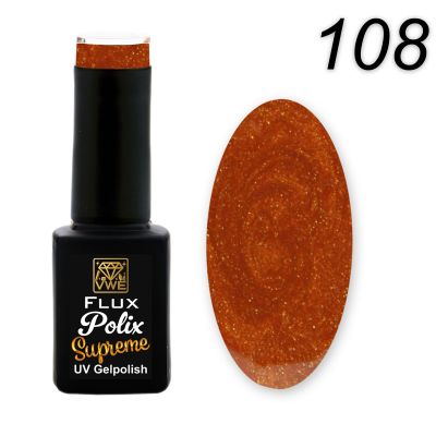 UV/LED Gel Polish Flux Polix Supreme - 108 sparkling terra, 12ml