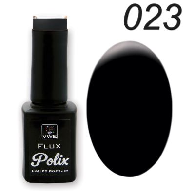 UV/LED Gel Polish Flux UV Polix, 12ml - 023 perfect black