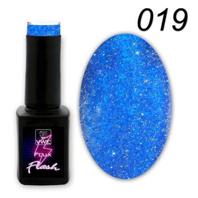 UV/LED Gel Polish Flux UV Polix Flash - 019 flash blue, 12ml