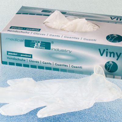 Vinyl puderfrei Handschuhe
