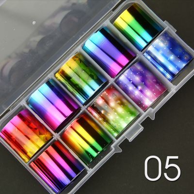 Nail Art Foil Transfer Box Sets - 05 RAINBOW/GALAXY