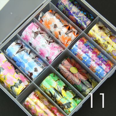 Nail Art Foil Transfer Set - 11 flower power