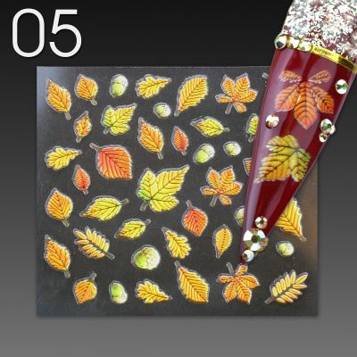 Rubber Relief Sticker - 05 Herbst blätter