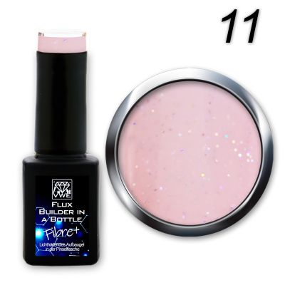 UV/LED Gel Flux Builder in a Bottle - Fibre+ - 11 rainbow galaxy sparks milky rosé , 12ml
