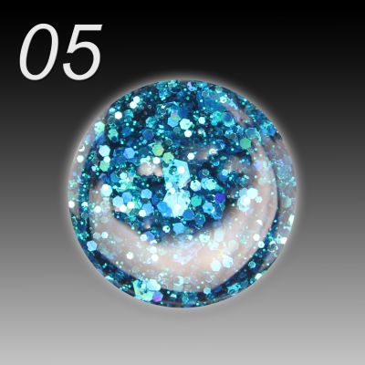 UV/LED Gel Crystal Crush, 5ml - 005 turquoise crystal crush