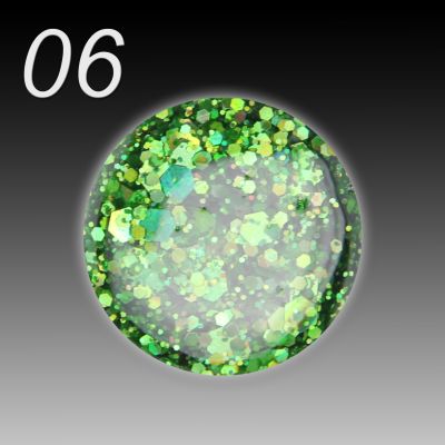 UV/LED Gel Crystal Crush, 5ml - 006 green crystal crush