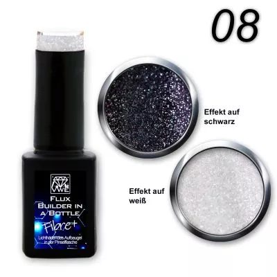 UV/LED Gel Flux Builder in a Bottle - Fibre+ - 08 million diamonds clear, 12ml