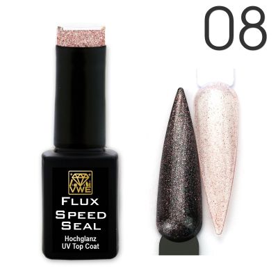 UV/LED Gel Flux Speed Seal - 008 glimmer metallic rosé, 12ml