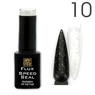 UV/LED Gel Flux Speed Seal - 010 glitter holo silver, 12ml