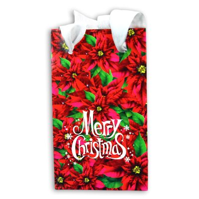 XMAS Geschenktütchen aus glänzend kaschiertem Papier - rot/silber